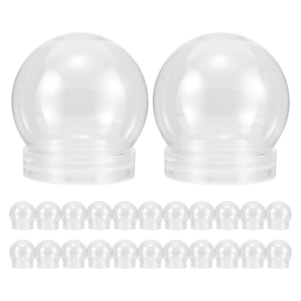 24 bolas de nieve rellenables de plástico transparente, tarro de agua con tapas de rosca, tarros vacíos para dulces y galletas, para manualidades, decoración navideña del hogar.