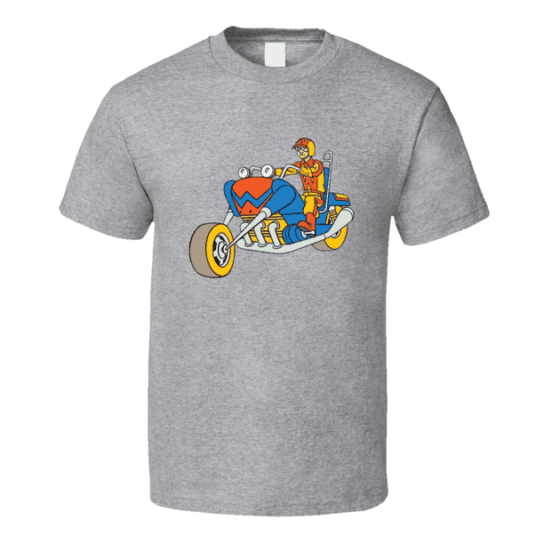Wonder Wheels 70's Throwback Cartoon Retro Vintage Classic Motorcycle Bike  T Shirt 