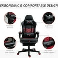 thumbnail image 2 of High Back Pu Leather Gaming Seat - Racing Style, Ergonomic, With Adjustable Chair For Home Office Recliner Footrest, Height, Lumbar Support, Black Diamond Leather, Ergonomic, 2 of 7