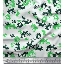 Soimoi Green Cotton Duck Fabric Camouflage Texture Print Fabric by Yard 42 Inch Wide
