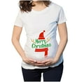 thumbnail image 2 of TIMIFIS Maternity Shirts Summer Casual Crew Neck Basics Pregnancy Tops Summer Short Sleeve Print Maternity Clothes - Spring/Summer, 2 of 5