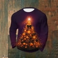 thumbnail image 1 of Amzcrzy Sudadera Para Hombre Con Estampado Navideño, Manga Larga, Cuello Redondo, Color Morado, Talla 2Xl, 1 of 3