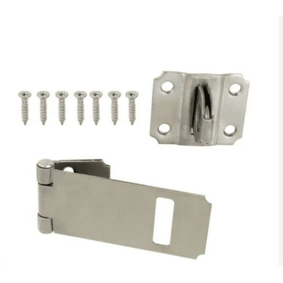 Everbilt 3-1/2 in. Stainless Steel Adjustable Staple Safety Door Hasp Cabinet 266821