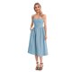 thumbnail image 5 of Vestido midi casual de verano para mujer, sin mangas, sin espalda, vestido de una línea de moda con bolsillos laterales de corte bajo,Light Blue,M, 5 of 6