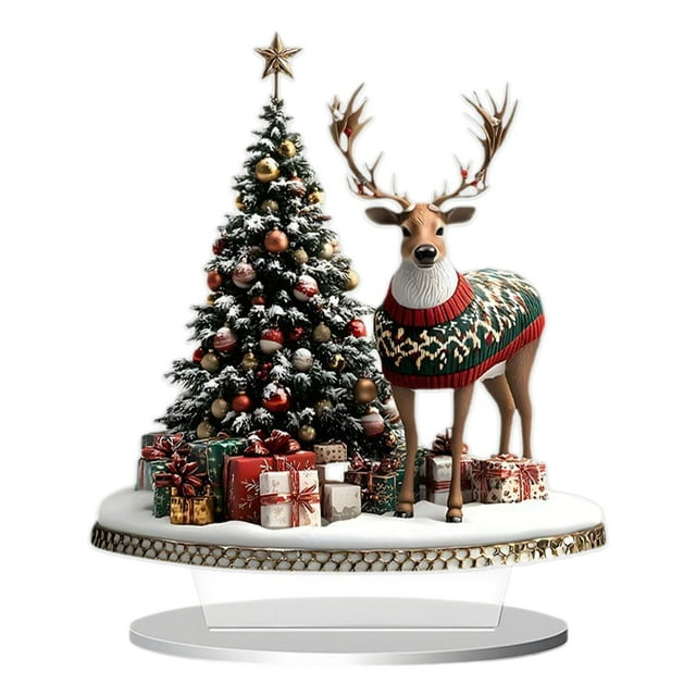 Early Christmas Gift Ideas Christmas Tree Sign 2D Flat Christmas Tree Xmas Ornament Colorful Acrylic Inspirational Desktop Decor Holiday Tabletop Decoration For & Home Festive Display