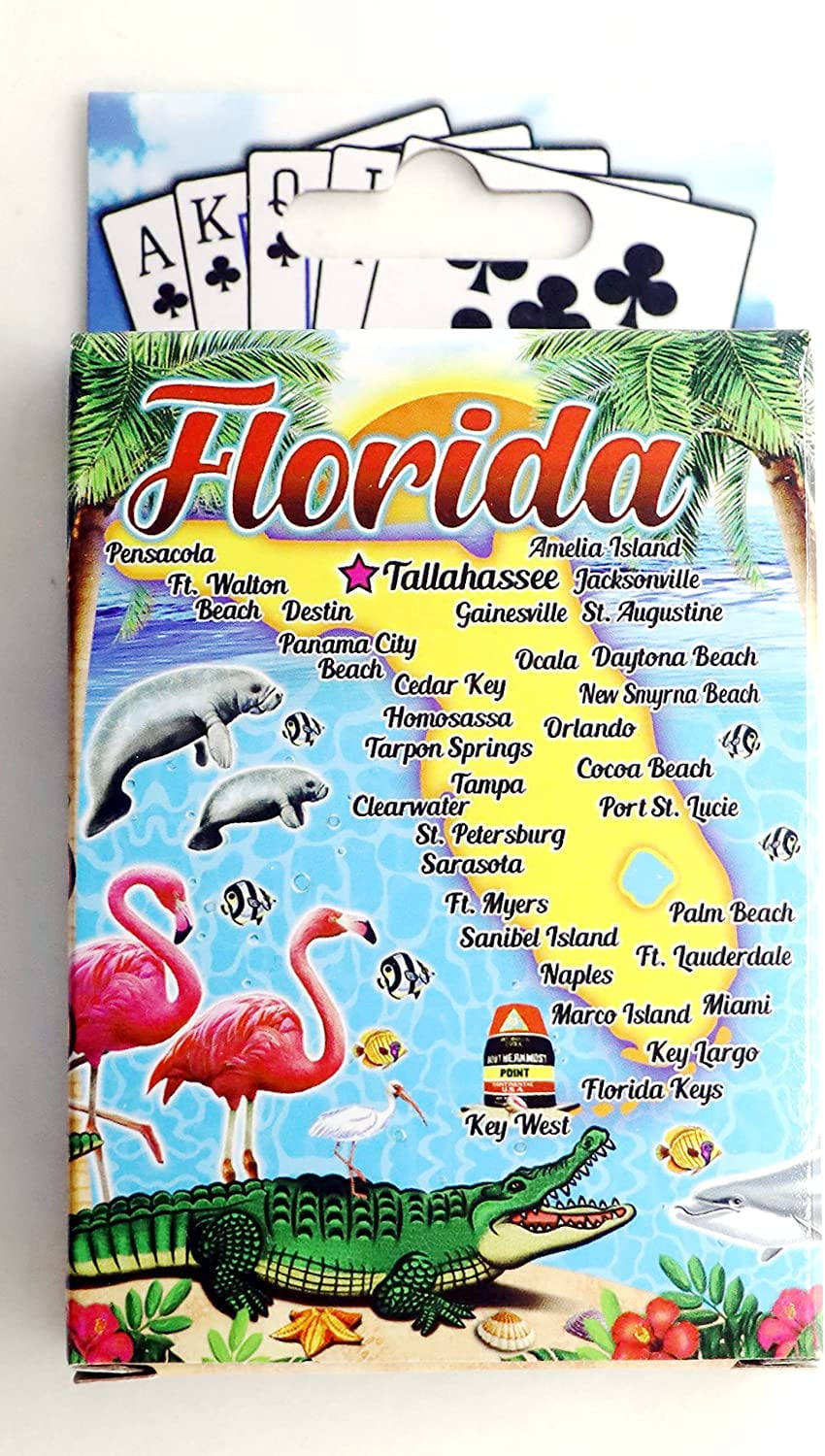 Florida Map New Collectible Souvenir Playing Cards with Header