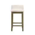 thumbnail image 3 of Annikah Modern Transitional Wood Counter Height Kitchen Bar Stool in Putty Brown Finish with White Boucle Fabric Upholstered Seat, 3 of 5