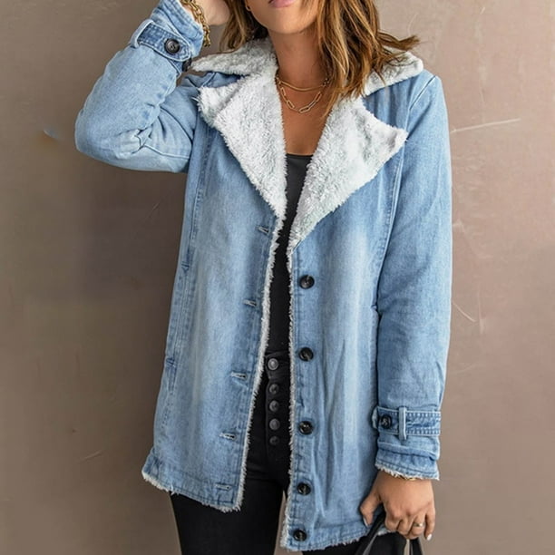 Denim winter clearance coat