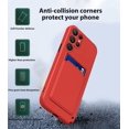 thumbnail image 2 of Compatible with Samsung Galaxy S22 Ultra Case Silicone with Card Holder Black,Phone Samsung S22 Ultra Case Silicone Liquid Shockproof Protective Slim Cover (Red), 2 of 13