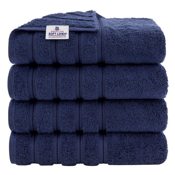 Juego de toallas de baño American Soft Linen Luxury, 4 piezas, 100% algodón