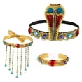 thumbnail image 1 of Accesorios de disfraz Zulema Tocado de reina de Egipto Collar de borlas Pulsera de cristal, 1 of 7