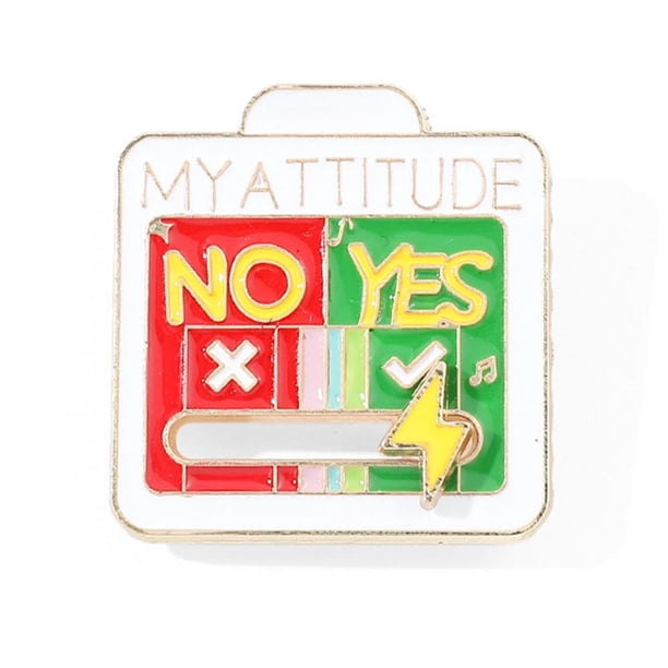My Attitude Lapel Pin Metal Jewelry Broche Regalos para amigos Kids White