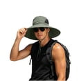thumbnail image 6 of UTSJKR Mens Extra Wide Brim Mesh Side Fishing Bucket Hat with Secure Chin Cord for Spring River Angling Forest Trek Riverside Camping Wind Resistant Full Coverage Outdoor Gear Army Green, 6 of 7