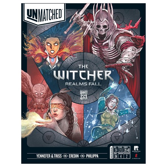 Restoration Games Unmatched The Witcher Realms Fall - Strategy Board Game for 2 to 4 Players - Witcher Heroes Expansion with Four Battlefields - 30 Min Playtime - Ages 9+