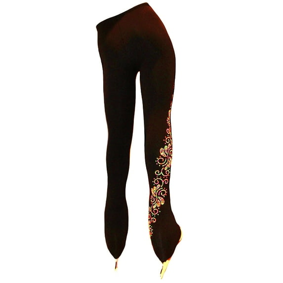 Ice Skating Pants with "Neon Swirls" rhinestuds design