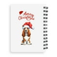 thumbnail image 2 of Merry Christmas Basset Hound Santa Hat Xmas Tree Winter Holiday Spiral Bound Journal Bassets Dog Breed Lovers Gifts Idea 5x7in Spiral Notebook - 01013, 2 of 5