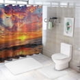 thumbnail image 7 of Orinice  Beach Shower Curtain Seagull Seaside Shower Curtain with 12 Hooks, Sunset Ocean Waves Shower Curtain Blue Sky Coastal Sun Rays Shower Curtain for Bathroom 36x72, 7 of 7