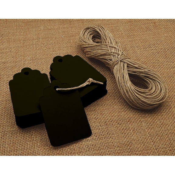 100 Pcs Gift Tags Rectangular Shape Blank Bonbonniere Wedding Favor Tags with Free Natural Jute Twine - Colors Available
