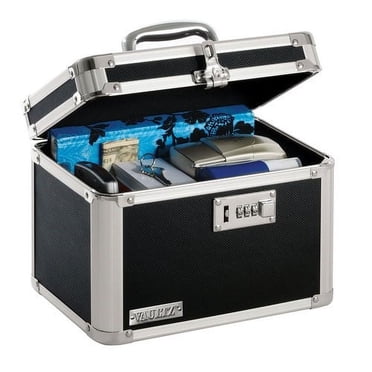 Lock Box with Folding Handle ? Durable Metal Storage Box with Stackable ...