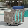 thumbnail image 5 of Gymojoy Outdoor Wicker Swivel Rocker Patio Rocking Chairs Set of 2 with Blue Cushions, 5 of 9