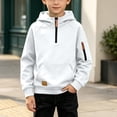 thumbnail image 6 of Piuwrlz Fall Winter Hoodies Pullover Boys with Pockets Warm Casual Hood Sweatshirts White Size 10 Years, 6 of 10