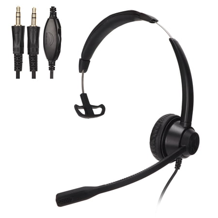 3.5mm Monaural Headset, PC Business Headset Supports Speaker Volume ...