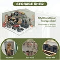 thumbnail image 3 of MUCHANT 12'x16' Outdoor Metal Storage Shed with Updated Frame Structure and Lockable Doors, Steel Garden Tool Sheds for Backyard, Patio, Lawn, 3 of 7