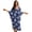 Blue Palm Tree, variant on Tropical Hydrangea Plumeria Print Women's V-Neck Batwing Sleeve Kaftan Dress Monstera Palm Leaves Design Lightweight Beach Swimwear Oversized Caftan Cover Up for Mumu Tropical Vacation