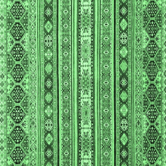 Ahgly Company Indoor Square Abstract Emerald Green Modern Area Rugs, 5' Square