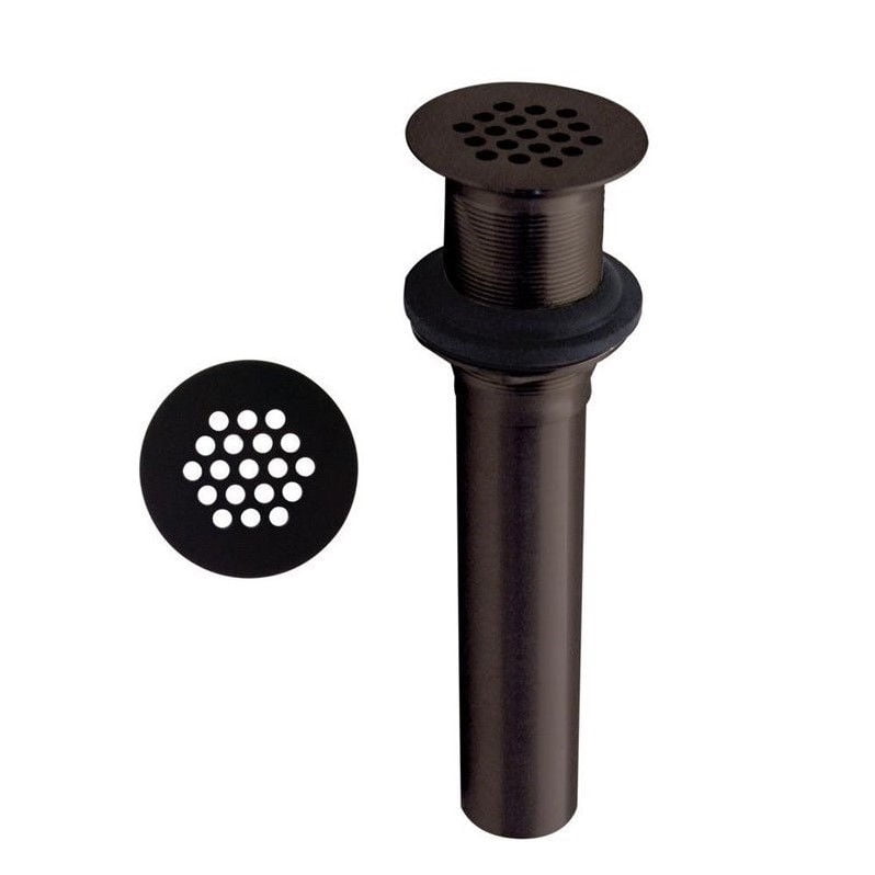 Grid Strainer Lavatory Drain without Overflow Holes in Oil Rubbed