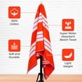 thumbnail image 3 of Superior Cotton Striped Oversized Beach Towel, 34" x 64", Coral, 3 of 10