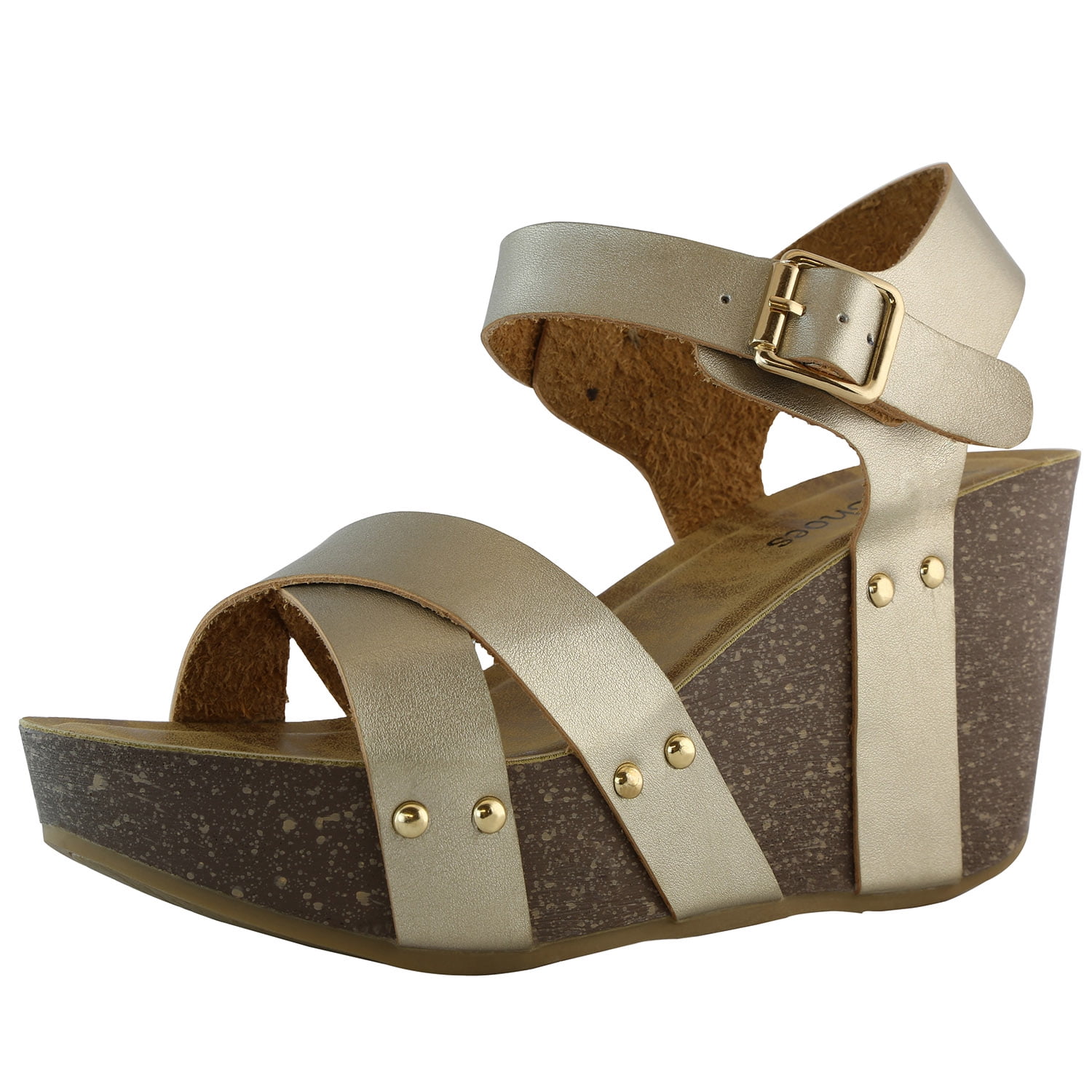 DailyShoes Chunky Slip On Wedge Heels High Wedges Sandal Platform High Heel Shoe