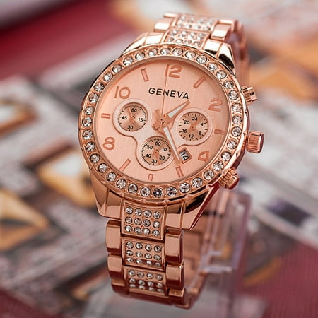 Ladies College Logo Quartz Watches - DZT1968® Geneva Women Fashion Luxury Crystal Quartz Watch