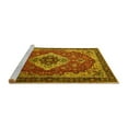 thumbnail image 2 of Ahgly Company Machine Washable Indoor Round Persian Yellow Traditional Area Rugs, 4' Round, 2 of 4
