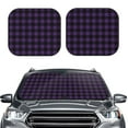 thumbnail image 2 of Balery 2 Piece Purple Black Plaid Car Windshield Sun Shade|Foldable Front Windshield Shade for Car Front Window for Most Sedans SUV Truck-Large, 2 of 7