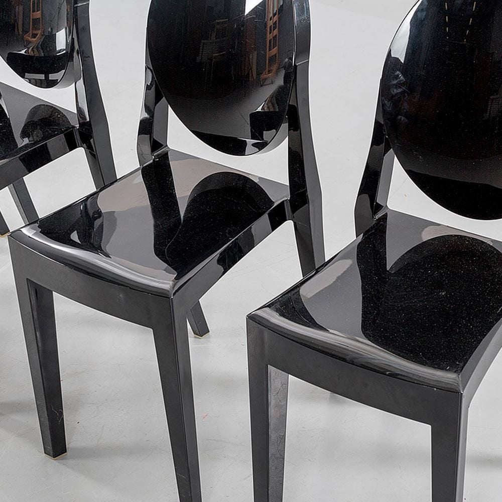 Heavenly Collection | Black Plastic Armless Chair for Dining Room or Kitchen