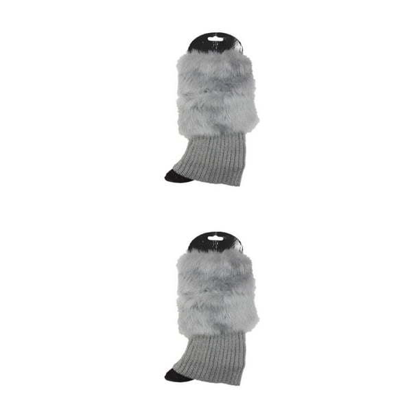 Qarigey 1 par de calentadores de piernas de piel Accesorio de ropa simple Hermosas piernas Mangas Mujeres Calcetín para niñas Gris claro gris claro 2Conjunto