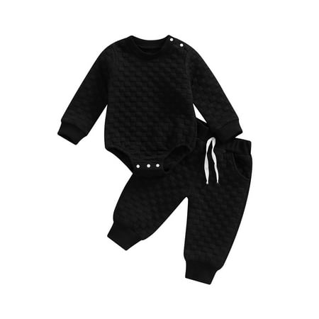 

Coduop Newborn Baby Boy Warm Pullover Sweatshirt Romper Jogger Pants Outfit Set