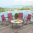 thumbnail image 5 of Costway 2PCS Folding Beach Chair Camping Lawn Webbing Chair Lightweight 1 Position Red, 5 of 9
