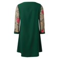 thumbnail image 6 of Women's Casual Tennis Dress for Women Solid Lace Splice Sleeve Hollow Round Neck Loose Dress Everyday Easygoing Attire Green XL, 6 of 6