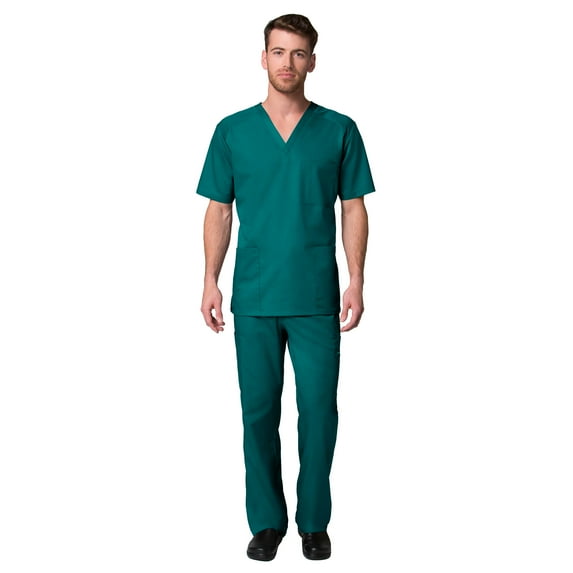 Maevn EON Men's Mesh 3-Pocket V-Neck Top & Men's Half Elastic Cargo Pant Scrub Set