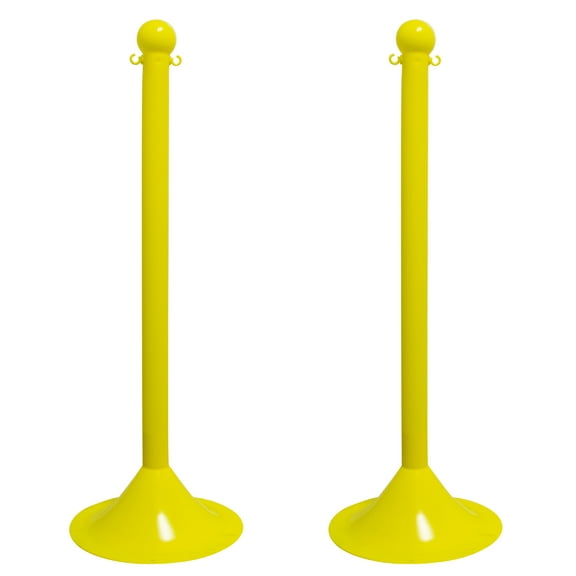 Mr. Chain 91502-2 Yellow Stanchion 2" Diameter Pole in a 2 Pack