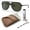 Polished Black Frame | G-15 Green Lens, variant on RB2198 BILL Square Shaped Non-Polarized Sunglasses for Men & Women - Includes Official RAYBAN Eyewear Kit - Ideal Formal & Casual Wear Sunglasses - Light Brown Gradient Lens