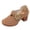 Brown, variant on Womens Flower Platform Clogs Dressy Sandals Boho Beach Hollow Out Closed Toe Braided Ankle Strap Chunky Block Heels Open Back Slides Comfortable Dress Shoes