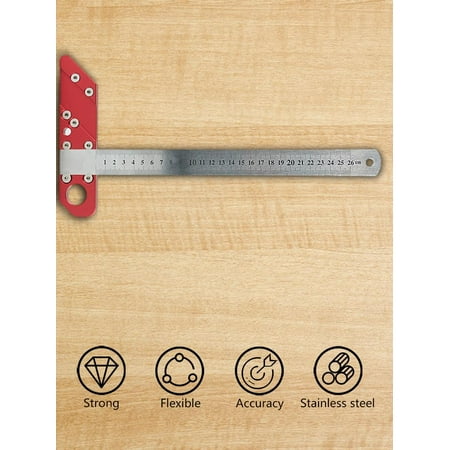 

Peitten T-Square Ruler Ruler Square T-Shaped Woodworking Scriber Woodworking Scribe Marking Tool T Square Measurement Tool 45 Degree Ruler stylish