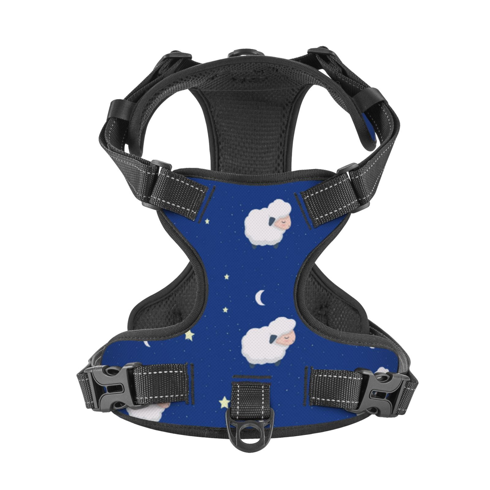 Kdxio Moon Lamb Print No Pull Dog Harness Adjustable Reflective Oxford Easy Control Medium Large Dog Harness for Training and Everyday-Small