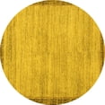 thumbnail image 1 of Ahgly Company Machine Washable Indoor Round Abstract Yellow Modern Area Rugs, 4' Round, 1 of 4