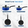 thumbnail image 3 of SereneLife Kitchenware Pots & Pans Basic Kitchen Cookware, Black Non-Stick Coating Inside, Heat Resistant Lacquer (6-Piece Set), One Size, Blue, 3 of 7