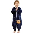 thumbnail image 2 of WIBACKER 9M-6Y Baby Warm Flannel Sleeping Bag with Feet, Owl Sleepsuit, Kids Toddler Boys Girls Double Zipper Wearable Sleep Sack, 2 of 10