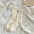 thumbnail image 2 of KKBOTIVE Womens Floor Socks Knit Crew Sock Winter Warm Thermal Sleeping Booties Indoor Home Comfort Socks Daily Footwear, Beige One Size, 2 of 4